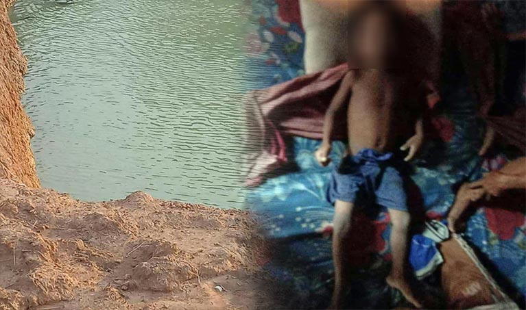 ក្មេងប្រុសម្នាក់ទៅឆ្កឹះដីឥដ្ឋនៅមាត់ស្រះធ្វើគ្រាប់សូន្យមិនបានប្រយ័ត្នបណ្ដាលឱ្យធ្លាក់ទឹកស្រះលង់ស្លាប់យ៉ាងអាណោចអាធ័ម