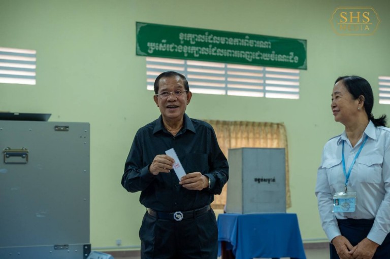 សម្តេចតេជោ ហ៊ុន សែន អញ្ជើញបោះឆ្នោតជ្រើសតាំងសមាជិកព្រឹទ្ធសភានីតិកាលទី៥