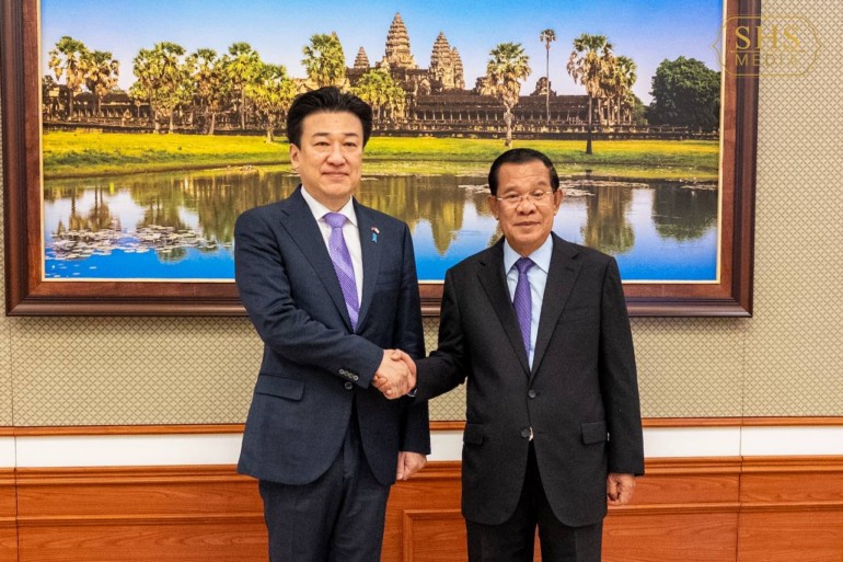 សម្ដេចតេជោ ហ៊ុន សែន អនុញ្ញាតឱ្យ ឯកឧត្តម គីហារ៉ា មីណូរឹ(KIHARA Minoru) រដ្ឋមន្ត្រីការពារជាតិជប៉ុន ចូលជួបសម្ដែងការគួរសម