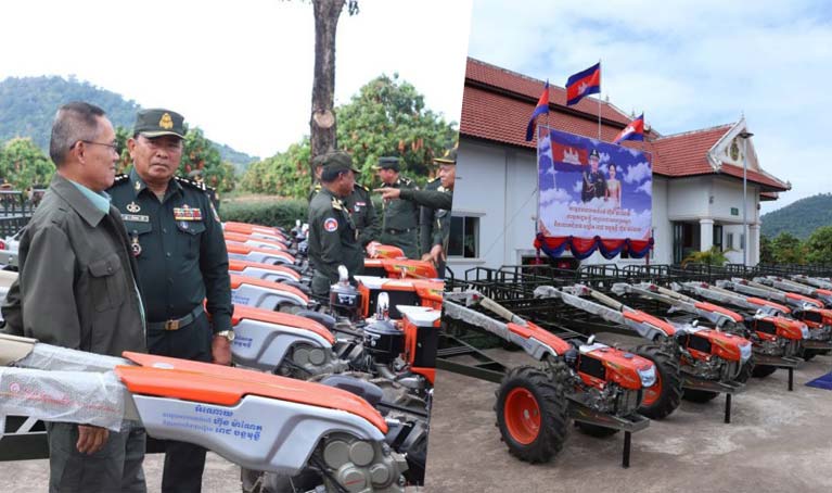 សម្តេចបវរធិបតី និង លោកជំទាវបណ្ឌិត បានឧបត្ថម្ភគោយន្ត ជូន អង្គភាពចំណុះទីបញ្ជាការកងពលអំអន្តរាគមន៍លេខ២