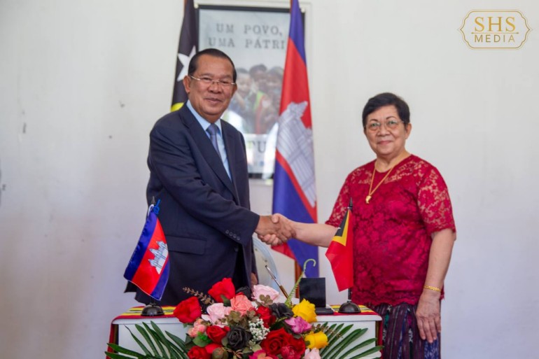 សម្តេចតេជោ ហ៊ុន សែន អញ្ជើញជួបពិភាក្សាការងារជាមួយ លោកជំទាវ Maria Fernanda Lay ប្រធានរដ្ឋសភាទីម័រឡេស្តេ