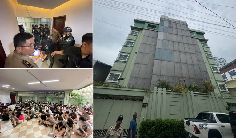 កម្លាំង​ចម្រុះ​នៃ​រដ្ឋបាល​រាជធានី​ភ្នំពេញ​ចុះបង្ក្រាប​ទីតាំង​លួចលាក់​បង្កប់​បទល្មើស Online Scams​ចំនួន​ពីរ​ទីតាំង​នៅក្នុង​ភូមិសាស្ត្រ​ខណ្ឌ​សែន​សុខ​