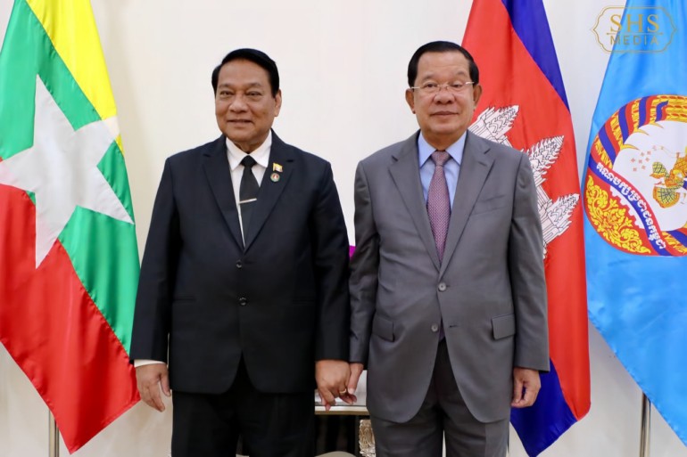 សម្ដេច​តេជោ ហ៊ុន សែន ស្វាគមន៍​ឯកឧត្តម U Khin Yi ប្រធាន​គណបក្ស សហភាព​សាមគ្គី និង​អភិវឌ្ឍន៍​មី​យ៉ាន់​ម៉ា ចូលជួប​សម្តែង​ការគួរសម​