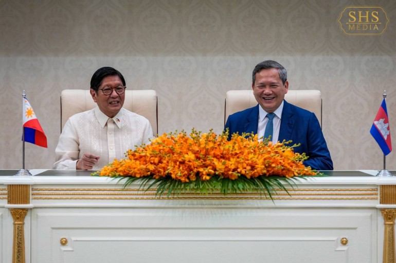 ឯកសារចំនួន៣ ដែលជាកិច្ចព្រមព្រៀងរវាងរដ្ឋាភិបាលកម្ពុជា-ហ្វីលីពីន ត្រូវបានចុះហត្ថលេខា ក្រោមអធិបតីភាព សម្តេចបវរធិបតី ហ៊ុន ម៉ាណែត និងប្រធានាធិបតីហ្វីលីពីន